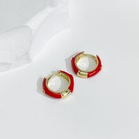 New Oil Drop Earrings Color Drop Oil Copper Micro-inlaid Zircon Small Earrings sku image 3
