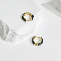 New Oil Drop Earrings Color Drop Oil Copper Micro-inlaid Zircon Small Earrings sku image 6