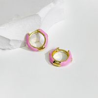 New Oil Drop Earrings Color Drop Oil Copper Micro-inlaid Zircon Small Earrings sku image 7