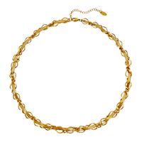Hipster Jewelry Titanium Steel Gold Necklace Bracelet Set sku image 3