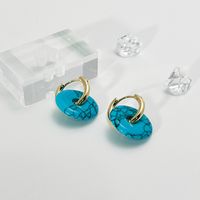 Fashion Simple Solid Color Earrings Copper Earrings Studs sku image 3