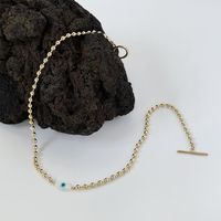 Simple Fashionable Heart Shaped Devil's Eye New Copper Necklace Women sku image 3