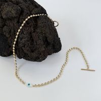 Nuevo Collar De Cobre De Ojo De Diablo En Forma De Corazón De Moda Simple Para Mujer sku image 3