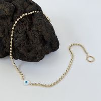 Simple Fashionable Heart Shaped Devil's Eye New Copper Necklace Women sku image 4