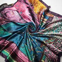 Women's Streetwear Flower Satin Crochet Lace Silk Scarf sku image 3
