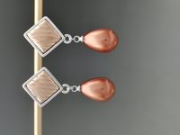 Bohemian New Pearl Diamond Rose Gold Two-color Alloy Earrings main image 7