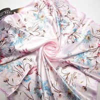 Silk Chain Carriage Oil Painting Flowers Ladies 90cm Square Scarf main image 4
