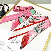 Spring New Floral Ladies Streamer Tied Bag Handle Ribbon Headband Scarf main image 1