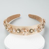 Baroque Ornate Jeweled Flower Fabric Headband main image 3