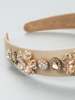 Baroque Ornate Jeweled Flower Fabric Headband main image 5