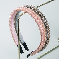 2 Pcs Set Of Korean Style Thin Edge Beads Crystal Decorative Headbands main image 1
