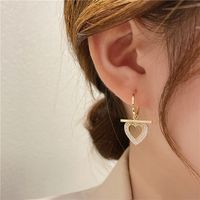 Silver Needle South Korea&#39;s New Trendy Niche Design Sense Of Love Autumn And Winter High-end Temperament Heart-shaped Earrings Earrings sku image 1