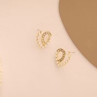 Korean Alloy Pearl Heart Autumn And Winter New Ear Stud Earrings main image 3