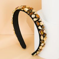 Baroque Ornate Jeweled Fabric Headband Wholesale sku image 1