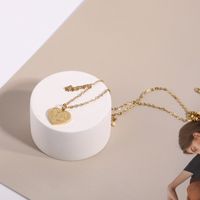 Stainless Steel Simple Letter Heart-shaped Sweater Chain Necklace Wholesale main image 4