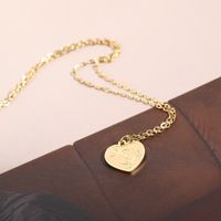 Stainless Steel Simple Letter Heart-shaped Sweater Chain Necklace Wholesale main image 5