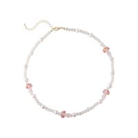 Spring And Summer New Pearl Crystal Beaded Color Acrylic Mushroom Collarbone Chain main image 6