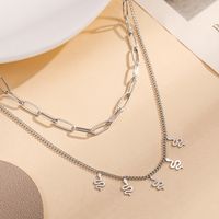 Stainless Steel New Fashion Snake Pendant Two-layer Stacked Collarbone Chain main image 3