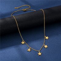 Stainless Steel Retro Simple Pentagram Stars Clavicle Chain Necklace Wholesale main image 2