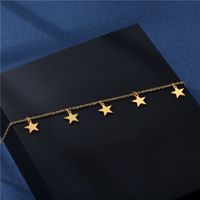 Stainless Steel Retro Simple Pentagram Stars Clavicle Chain Necklace Wholesale main image 4