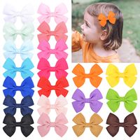Simple Children's Hair Accessories Cute Children Solid Color Bow Hairpin main image 2