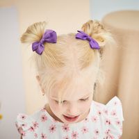 Simple Children's Hair Accessories Cute Children Solid Color Bow Hairpin main image 4