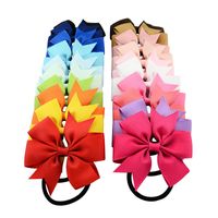 Fashion Children Ribbed Ribbon Bow Hair Ring Multicolor Head Rope Hair Accessories main image 1