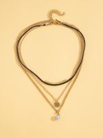Korean Fashion Simple Alloy Inlaid Rhinestone Multi-layer Necklace Collarbone Chain main image 1