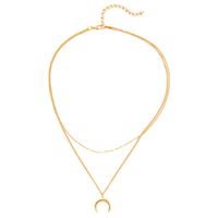 Alloy Creative Simple Moon Pendant Multi-layer Stacking Necklace main image 6