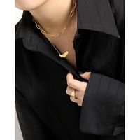 Fashion Minimalist Irregular Surface Texture Sterling Silver Necklace Women main image 4