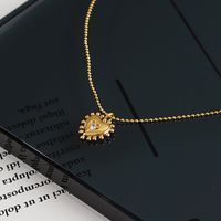 Titanium Steel Inlaid Zircon Niche Retro Heart-shaped Sweater Chain Clavicle Chain Wholesale main image 4