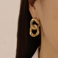 Fashion Geometric Glossy Thick Chain Light Luxury Copper Earrings Wholesale main image 2