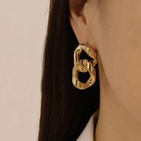 Mode Géométrique Brillant Chaîne Épaisse Boucles D&#39;oreilles En Cuivre De Luxe En Gros main image 1