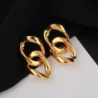 Fashion Geometric Glossy Thick Chain Light Luxury Copper Earrings Wholesale main image 5