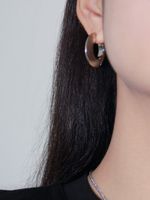 Fashion Solid Color Flat Round Piece Copper Earrings Wholesale main image 4