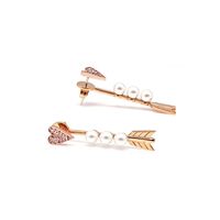 Pearl Earrings Female Heart Niche Arrow Copper Long Earrings Wholesale main image 6