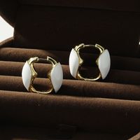Emaille-ohrringe Weiblich Einfache Koreanische Öltropfen Vergoldete Ohrschnalle Aus Kupfer main image 4
