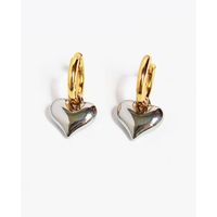 Vintage Contrast Color Heart Shaped Copper Earrings Wholesale main image 3
