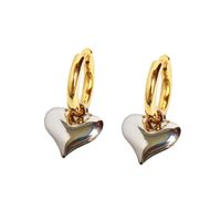 Vintage Contrast Color Heart Shaped Copper Earrings Wholesale main image 6