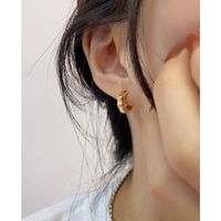 Simple Fashion Copper Plated Bamboo Ear Hoop Earrings Wholesale main image 3