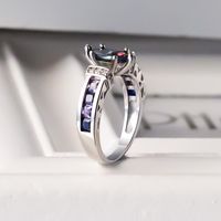 Simple Colorful Oval Zircon Ring Female Fashion Trend Copper Ring Jewelry main image 4