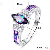 Simple Colorful Oval Zircon Ring Female Fashion Trend Copper Ring Jewelry main image 6