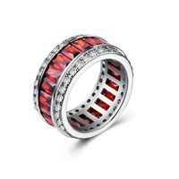 Fashion Copper Silver-plated Zircon Ring Color Full Diamond Ladies Gemstone Ring main image 3