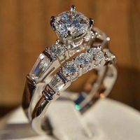 New Zircon Ladies Pair Ring Fashion Proposal Engagement Copper Ring Jewelry main image 1