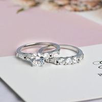 Neue Zirkon Damen Paar Ring Mode Vorschlag Verlobung Kupfer Ring Schmuck main image 4