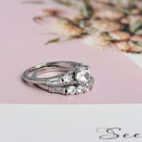 New Zircon Ladies Pair Ring Fashion Proposal Engagement Copper Ring Jewelry main image 5