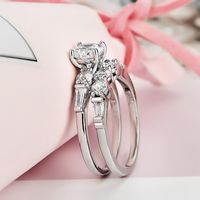 New Zircon Ladies Pair Ring Fashion Proposal Engagement Copper Ring Jewelry main image 6
