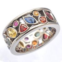 Exquisite Geometric Pattern Hollow Diamond Multicolor Copper Ring Female Simple Zircon Jewelry main image 1