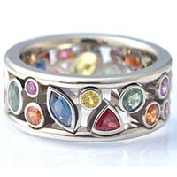 Exquisite Geometric Pattern Hollow Diamond Multicolor Copper Ring Female Simple Zircon Jewelry main image 3