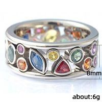 Exquisite Geometric Pattern Hollow Diamond Multicolor Copper Ring Female Simple Zircon Jewelry main image 5